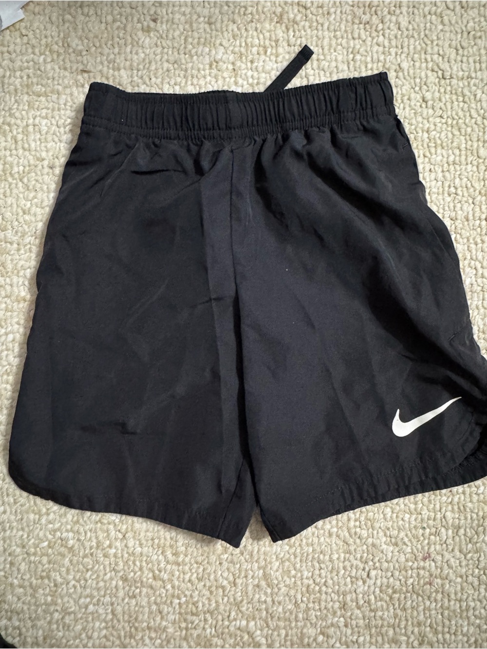 Nike Boys Black Athletic Shorts with Swoosh